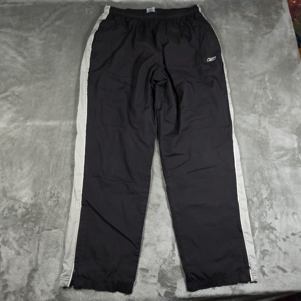 Vintage Reebok Track Pants Mens Large Ankle Zip Side Stripe Baggy Skater Y2K
